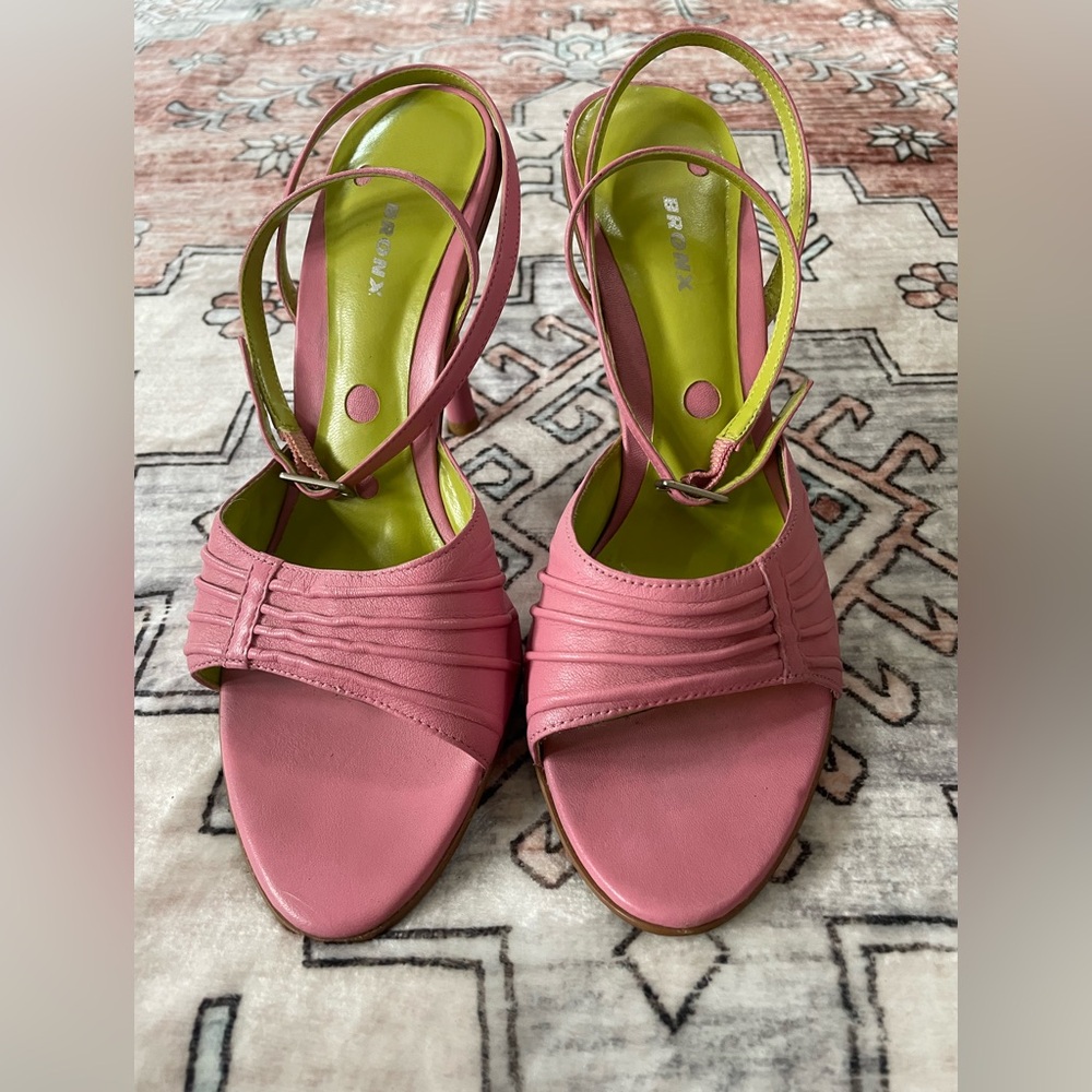 Soft Pink strappy Bronx Brand high heel sandals